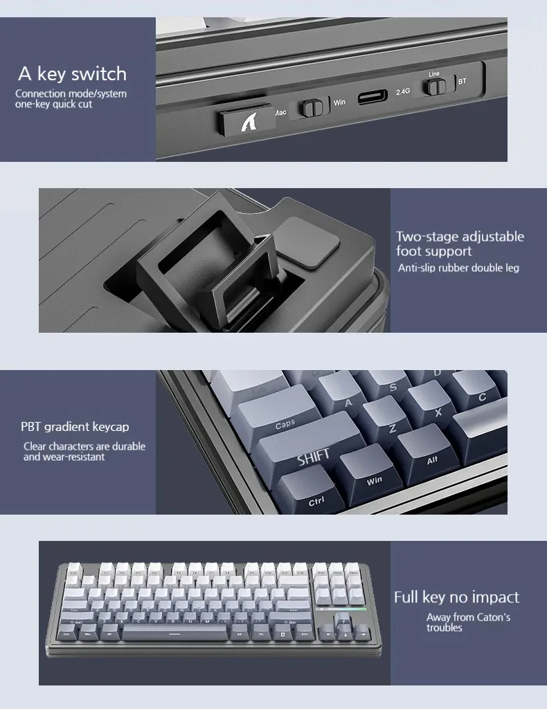 Attack Shark M87prov2 Tri-Mode Mechanical Keyboard RGB Hot-swap Gasket Structure White Jade Switch 5000mAh Battery PBT Keycaps Side Engraved Custom Gaming Keyboard Peripherals Attack Shark M87prov2 Tri-Mode Mechanical Keyboard RGB Hot-swap Gasket Structure White Jade Switch 5000mAh Battery PBT Keycaps Side Engraved Custom Gaming Keyboard Peripherals