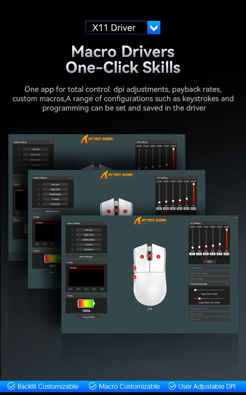 Attack Shark X11SE Three-mode Gaming Mouse 2.4G/bluetooth/Type-C PAW3311 Mouse 22000DPI 63g Lightweight Gamer Mice Attack Shark X11SE Three-mode Gaming Mouse 2.4G/bluetooth/Type-C PAW3311 Mouse 22000DPI 63g Lightweight Gamer Mice