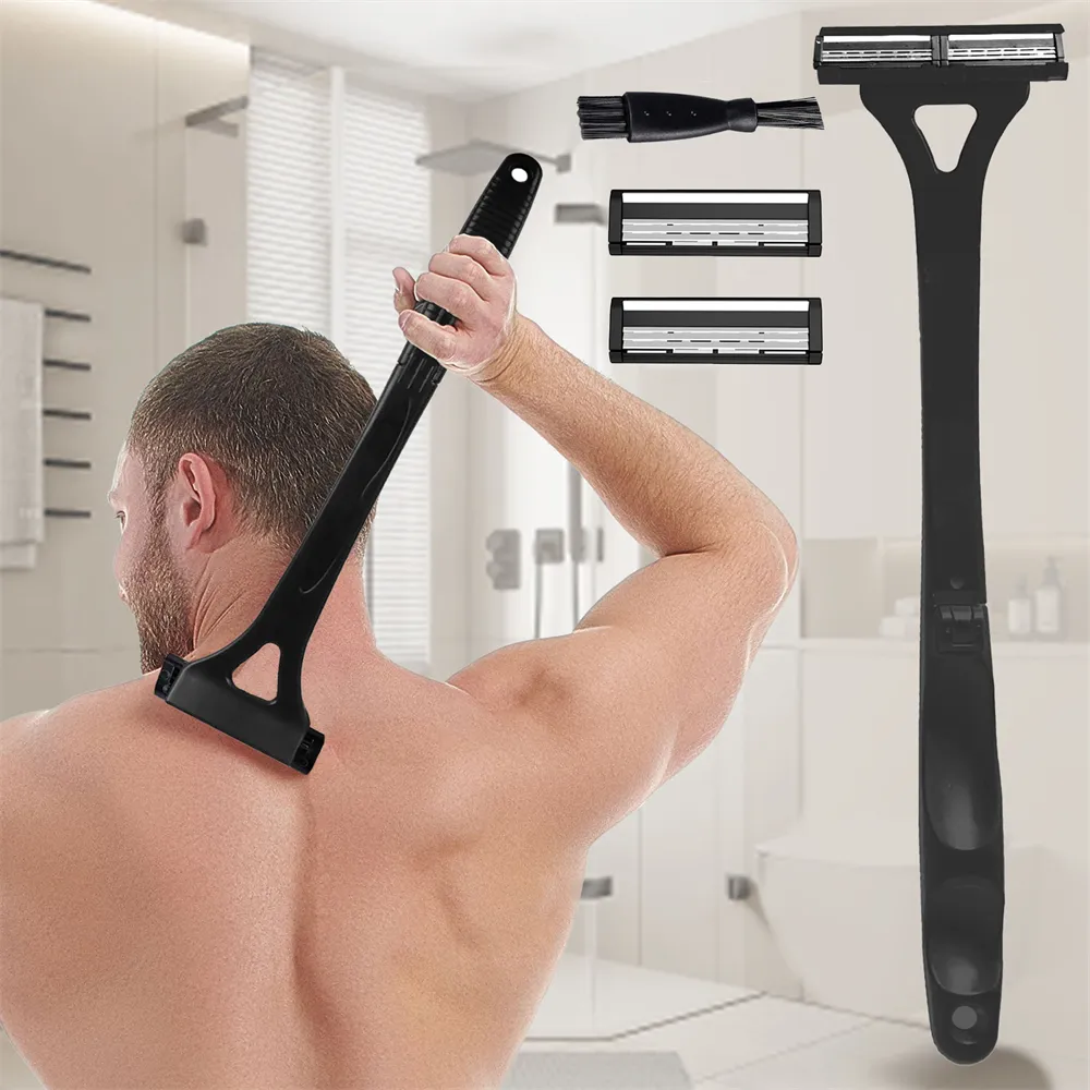 Adjustable Foldable Long Handle Triple-blade Back Hair Shaver Ergonomic Design Waterproof Easy to Use Razor Whole Body Hair Removal Adjustable Foldable Long Handle Triple-blade Back Hair Shaver Ergonomic Design Waterproof Easy to Use Razor Whole Body Hair Removal