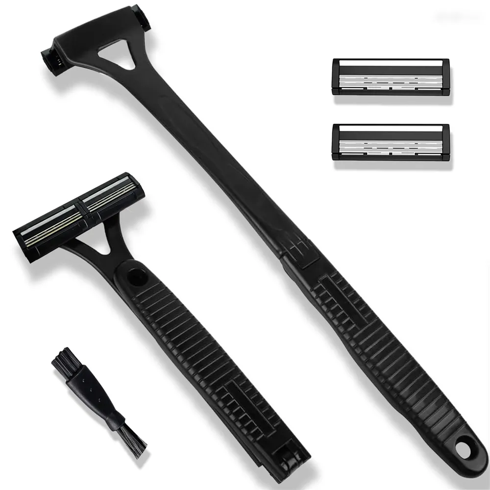 Adjustable Foldable Long Handle Triple-blade Back Hair Shaver Ergonomic Design Waterproof Easy to Use Razor Whole Body Hair Removal Adjustable Foldable Long Handle Triple-blade Back Hair Shaver Ergonomic Design Waterproof Easy to Use Razor Whole Body Hair Removal