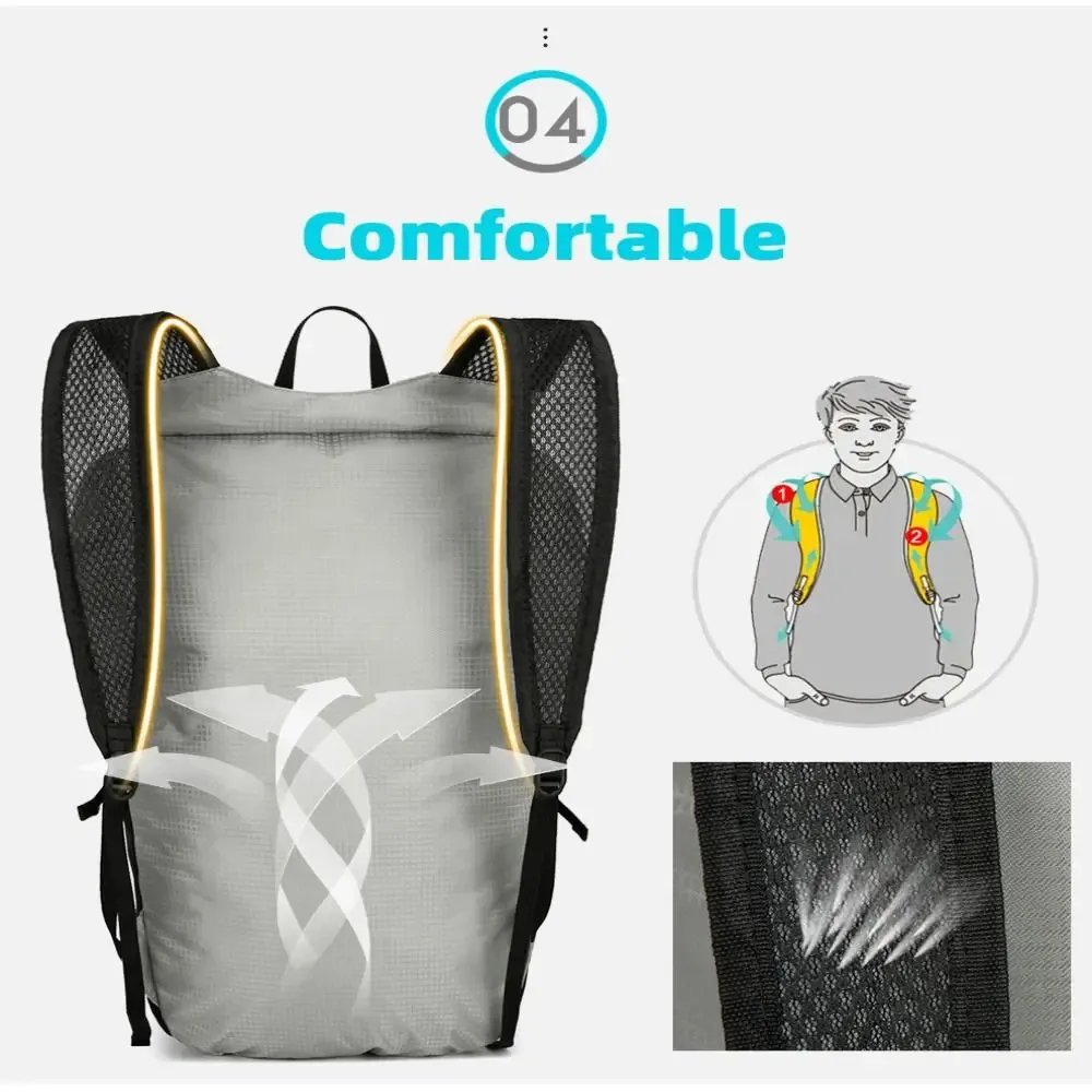 IPRee Breathable Foldable Mountain Riding Backpack Waterproof Large Capacity Sports Backpack Portable Hiking Backpack Travel