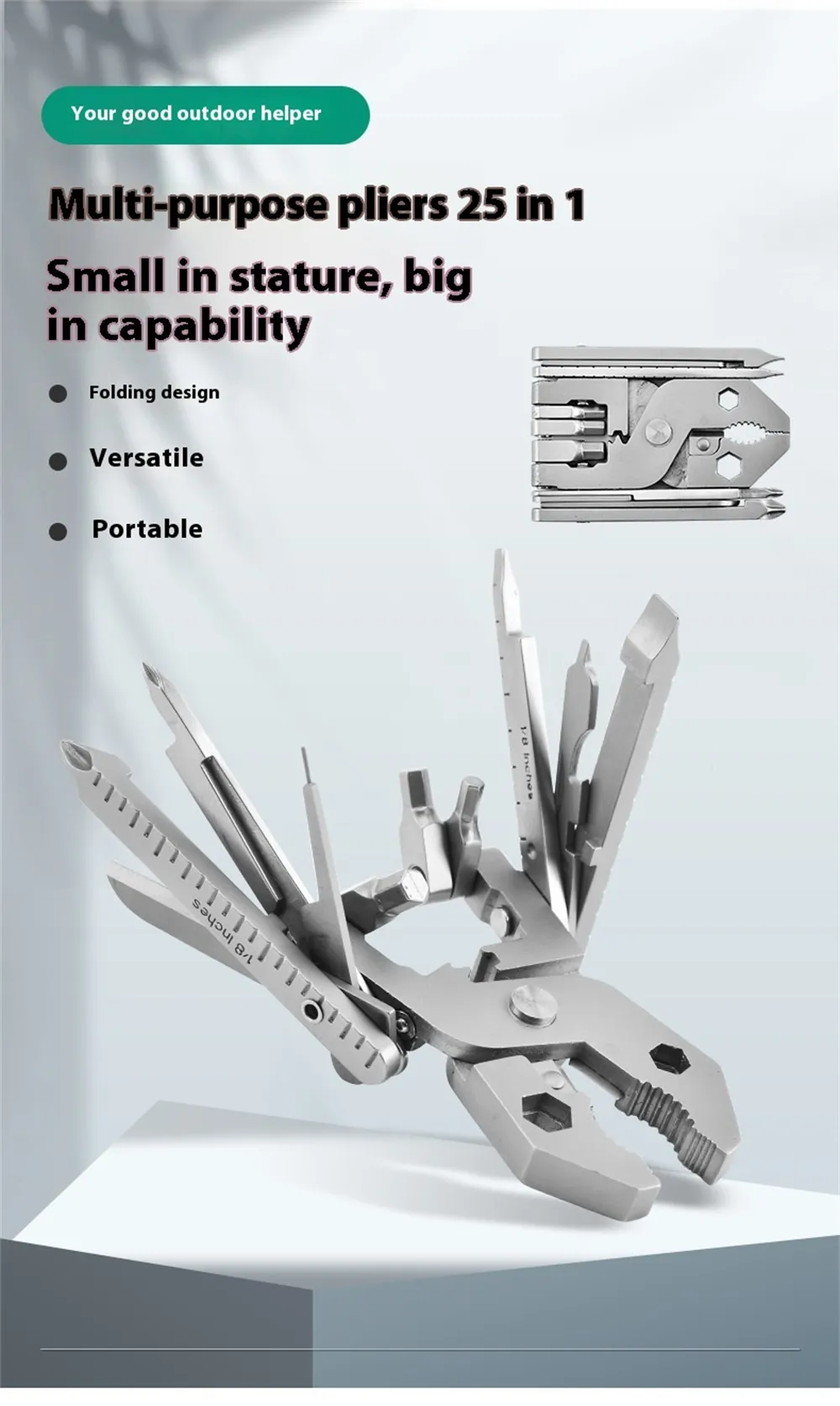 IPRee 25 In1 Multi-Functional Plier Portable Folding Pocket Outdoor Hiking Camping Tool Stainless Steel Tool For Home Machine Repairing IPRee 25 In1 Multi-Functional Plier Portable Folding Pocket Outdoor Hiking Camping Tool Stainless Steel Tool For Home Machine Repairing