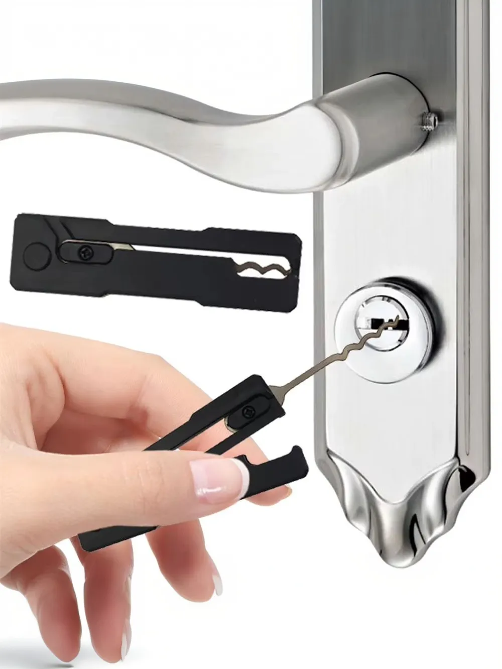 Reliable Locksmith Multi-Tool Compact Stainless Steel Kit Quick Access Automotive Keys Hook Portable Outdoor Use Reliable Locksmith Multi-Tool Compact Stainless Steel Kit Quick Access Automotive Keys Hook Portable Outdoor Use