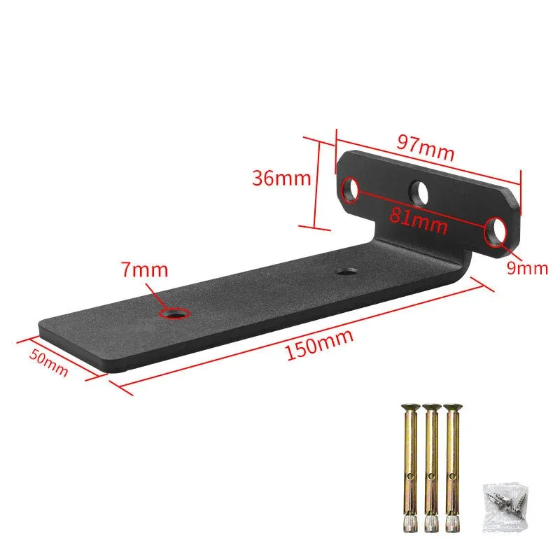 Wall Shelf Brackets Hidden Tripod Rack Cold Rolled Steel Black 200kg Load Bearing Anti Rust Easy Installation Modern Design