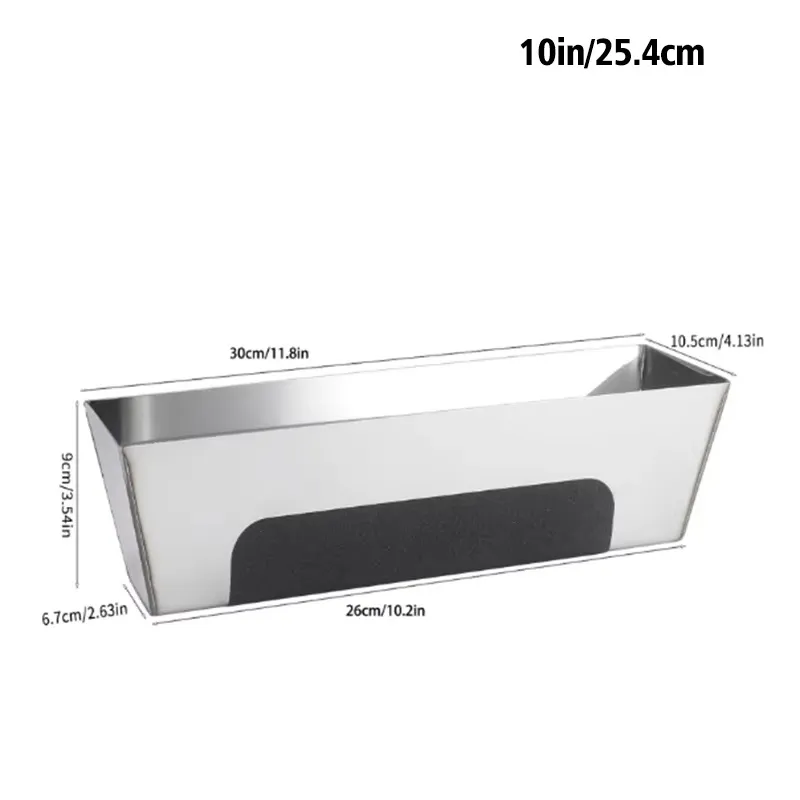 10 Inch Stainless Steel Drywall Taping Mud Pan Non Slip Grip CNC Cut Leakproof Welding Smooth Edges Plastering Tool