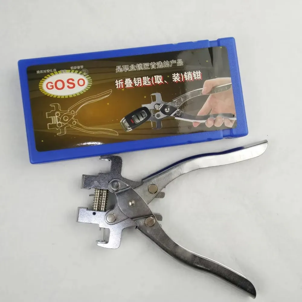Car Key Disassembly Plier Tool Replaceable Pins 1.42mm 1.57mm Flip Key Blade Removal Lock Pin Magnetic Mechanism White Steel Key Repair