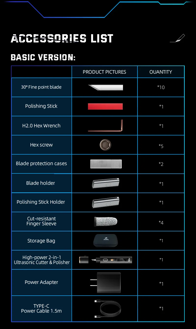 Jakemy JM-Y10 PRO Ultrasonic Cutter and Polisher 35W 40kHz Precision Cutting Dual Function Safety Design for Metal Wood Plastic Crafts