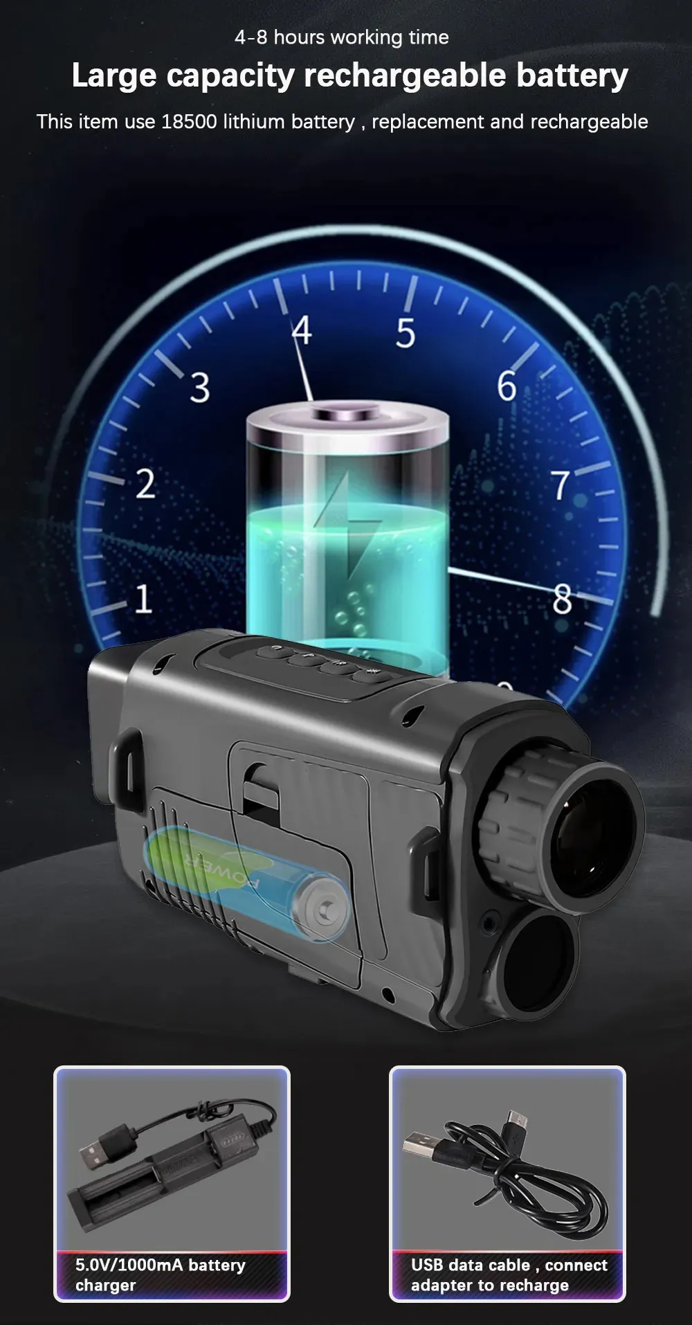 ZIYOUHU Portable 300M Night Vision Monocular Camera 7X Zoom 1080P HD Infrared Digital Telescope for Hunting Camping