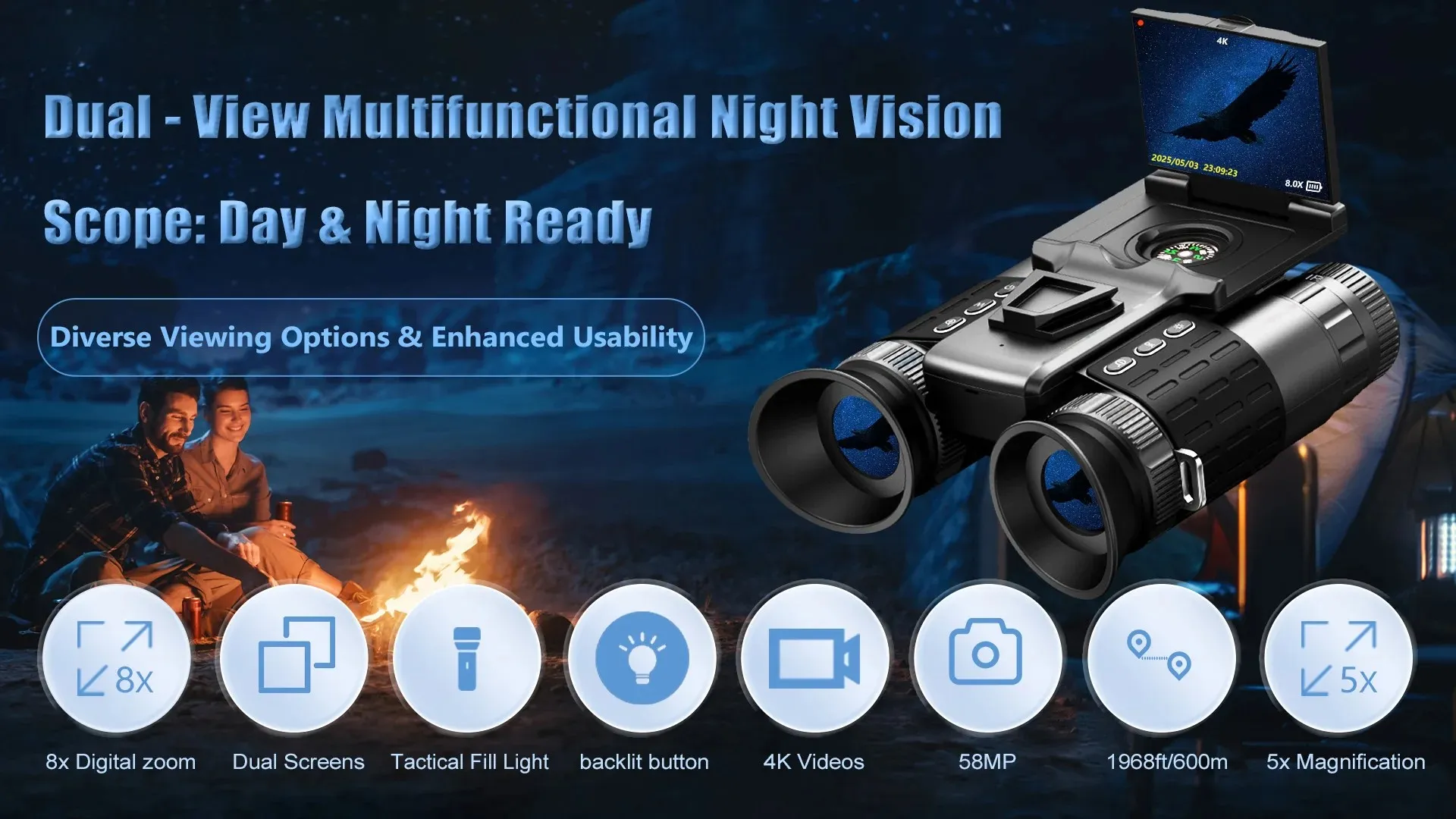 IPRee 4K HD Z9155 Infrared Night Vision Binocular Include 64GB Recording Digital Photography Camping&Hiking Telescope IPRee 4K HD Z9155 Infrared Night Vision Binocular Include 64GB Recording Digital Photography Camping&Hiking Telescope