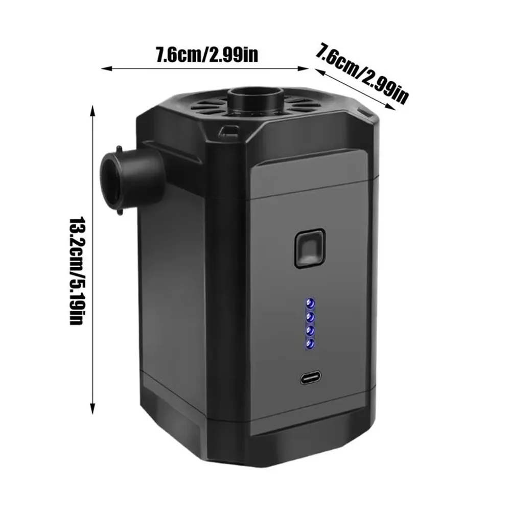 Electric Air Pump Inflator Air Compressor With Rechargeable Battery Portable Wireless For PVC Boat Mattress Inflatable Pool Raft Tyre Balls With 3 Nozzles
