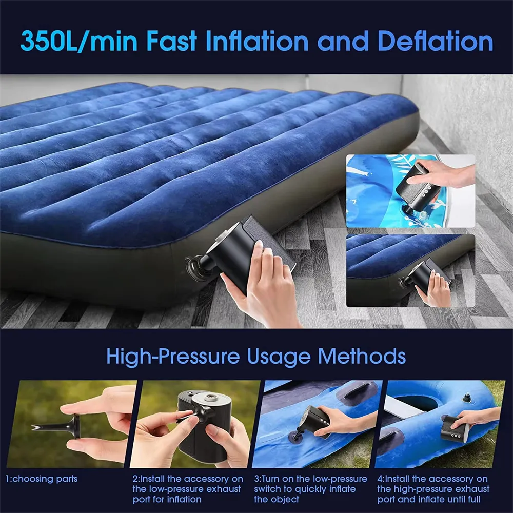 20PSI High Pressure Air Compressor Built-in Lithium Battery Wireless Portable Electric Air Pump Power Bank Inflator Pump for Inflatable Boat Paddle Surfboard Camping Bed Swimming Pool Inflatable Ring 20PSI High Pressure Air Compressor Built-in Lithium Battery Wireless Portable Electric Air Pump Power Bank Inflator Pump for Inflatable Boat Paddle Surfboard Camping Bed Swimming Pool Inflatable Ring