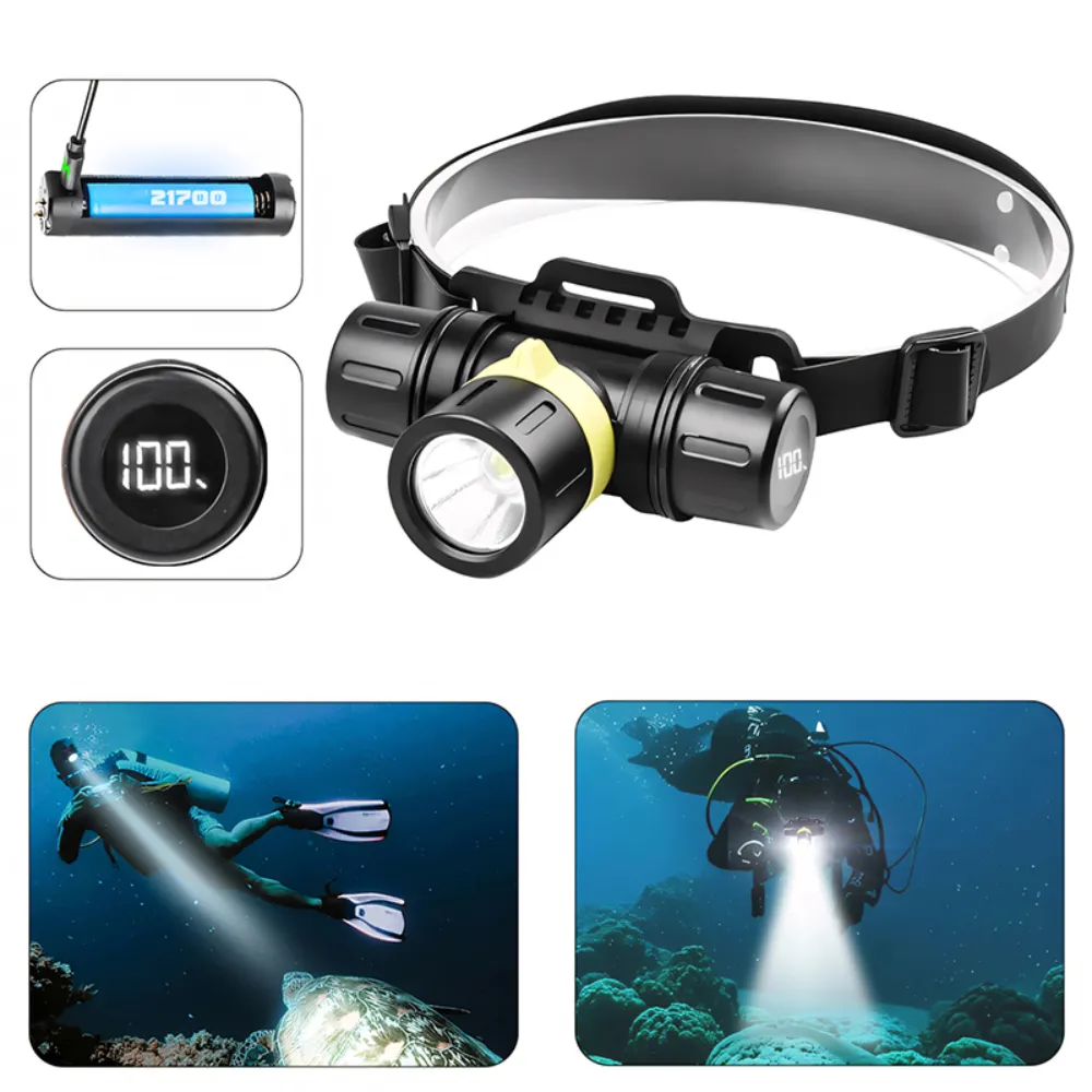 1000LM 50M Professional LED Scuba Diving Headlamp 50M Underwater IPX8 Waterproof Dive Projection 21700 Torch LED Headlight 1000LM 50M Professional LED Scuba Diving Headlamp 50M Underwater IPX8 Waterproof Dive Projection 21700 Torch LED Headlight