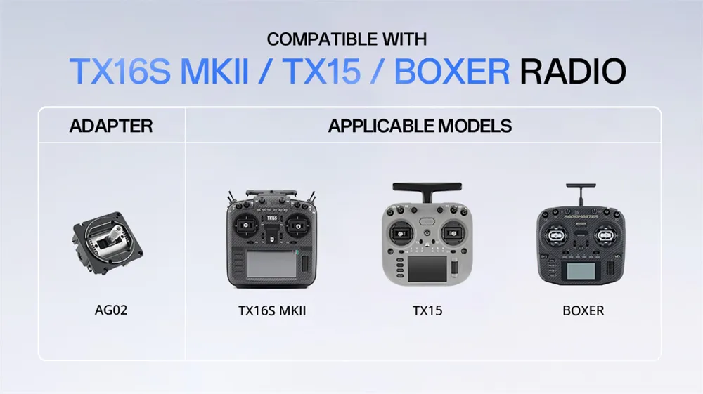 Radiomaster AG02 CNC Aluminum Hall Sensor Gimbal Throttle + Centering Set for TX15 TX16S Boxer Radio Controller