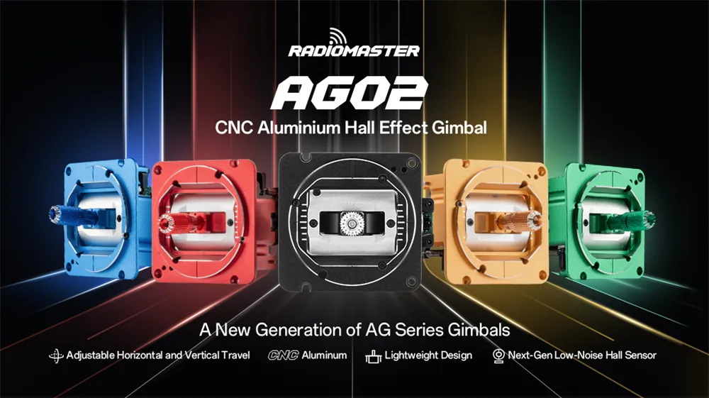 Radiomaster AG02 CNC Aluminum Hall Sensor Gimbal Throttle + Centering Set for TX15 TX16S Boxer Radio Controller