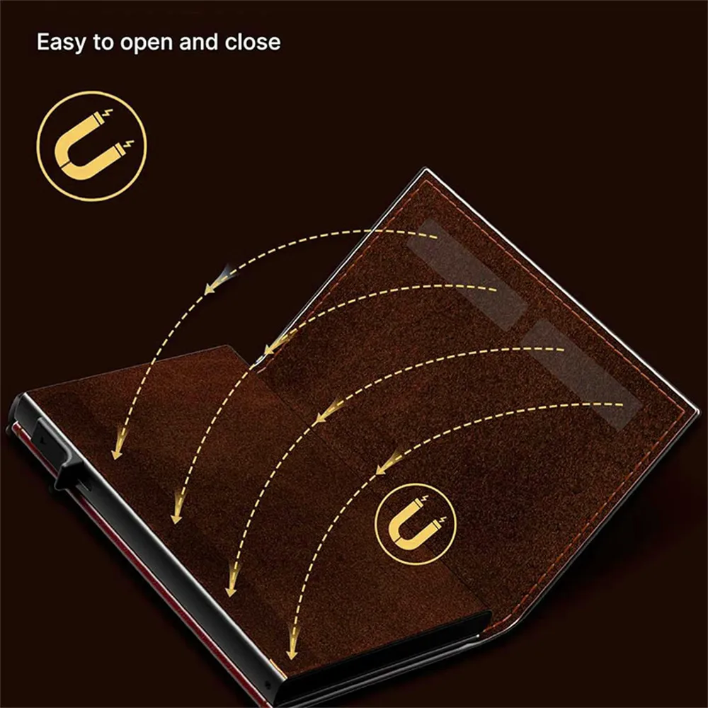 AirTag Microfiber Men's Automatic Popup Card Holder Tri-fold RFID Anti-theft Brush Purse Wallet Credit Card Clip AirTag Microfiber Men's Automatic Popup Card Holder Tri-fold RFID Anti-theft Brush Purse Wallet Credit Card Clip