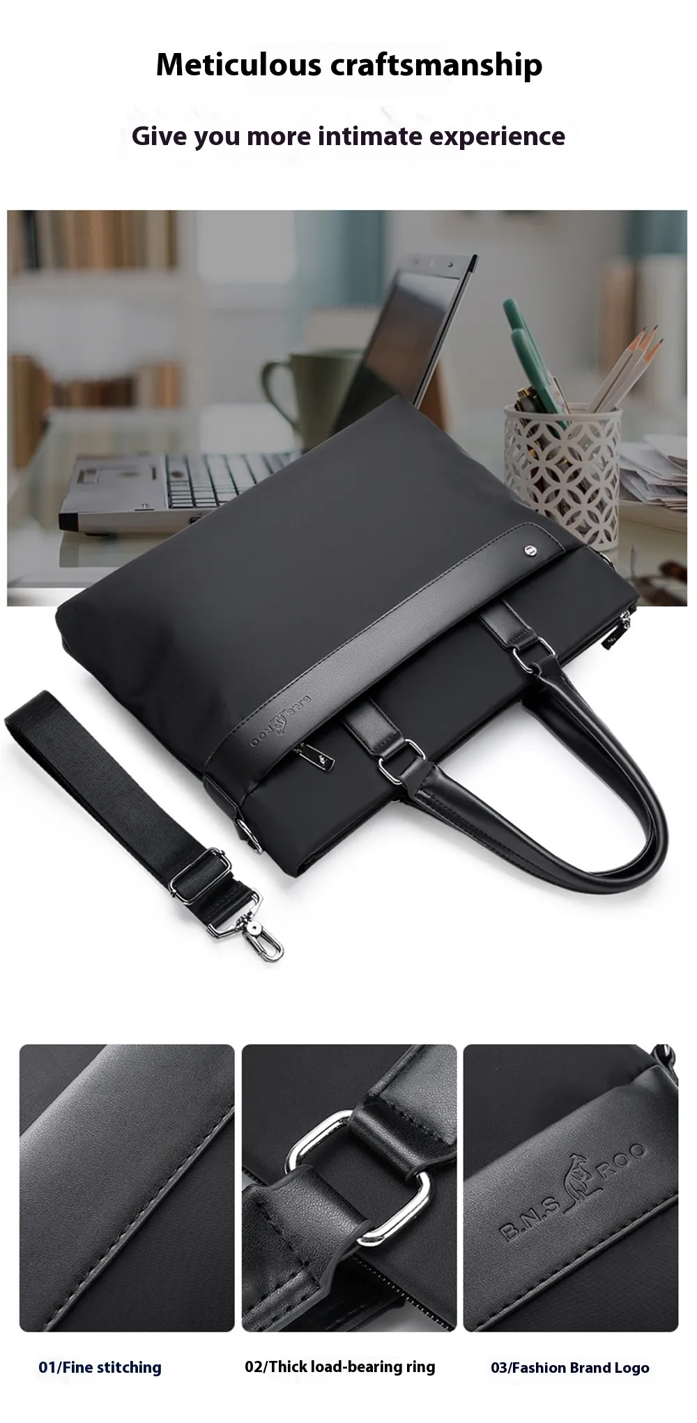 Men's Business Briefcase 14'' Laptop Handbag Waterproof Large Capacity Shoulder Crossbody Bag Men's Business Briefcase 14'' Laptop Handbag Waterproof Large Capacity Shoulder Crossbody Bag