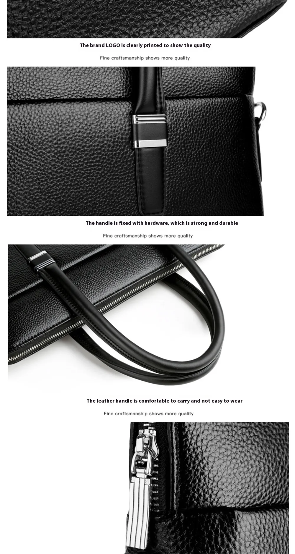 Men's Business Leather Briefcase Solid Simple Fashion 14'' Laptop Handbag Waterproof Large Capacity Shoulder Crossbody Bag Men's Business Leather Briefcase Solid Simple Fashion 14'' Laptop Handbag Waterproof Large Capacity Shoulder Crossbody Bag