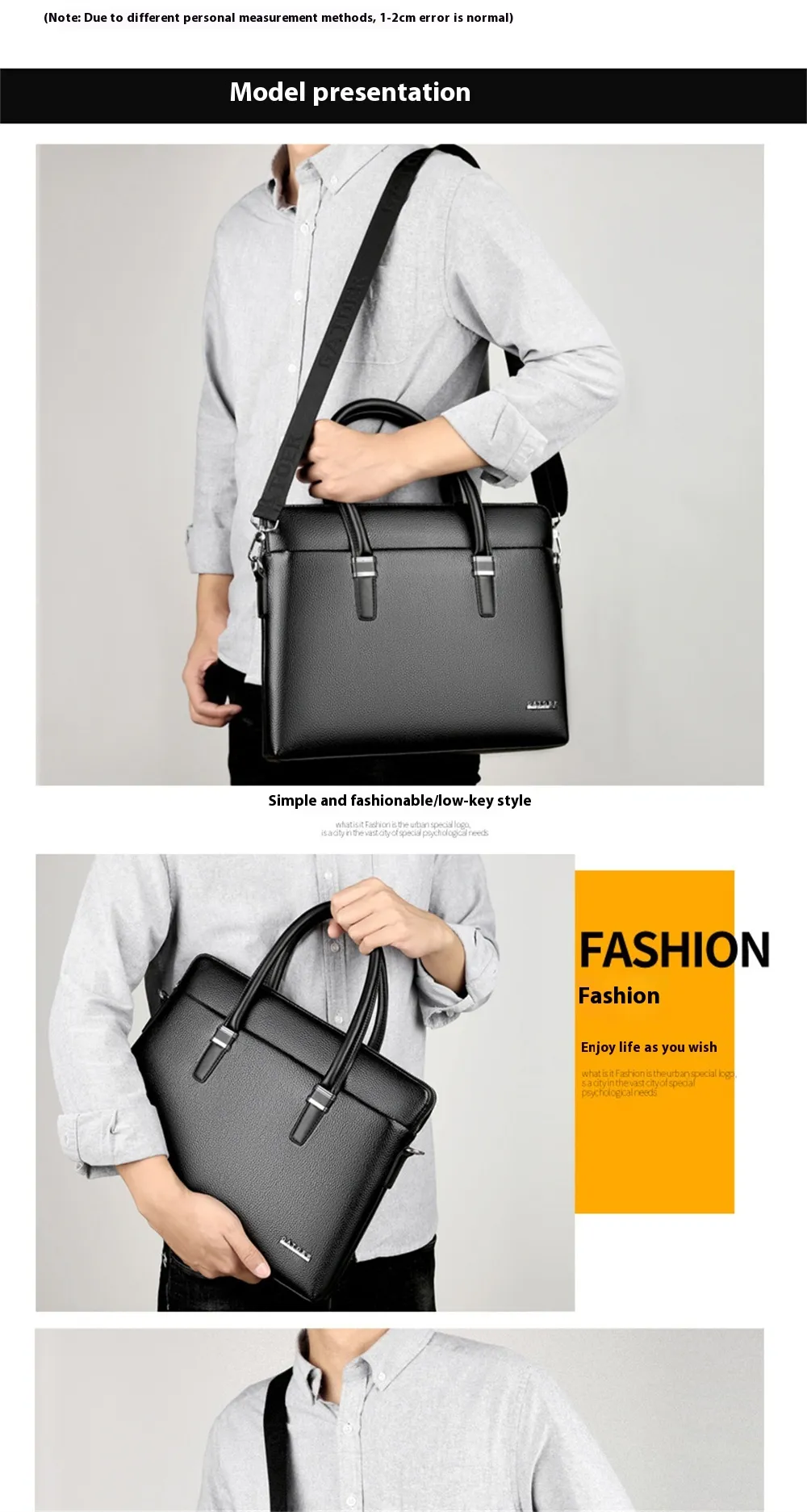 Men's Business Leather Briefcase Solid Simple Fashion 14'' Laptop Handbag Waterproof Large Capacity Shoulder Crossbody Bag Men's Business Leather Briefcase Solid Simple Fashion 14'' Laptop Handbag Waterproof Large Capacity Shoulder Crossbody Bag