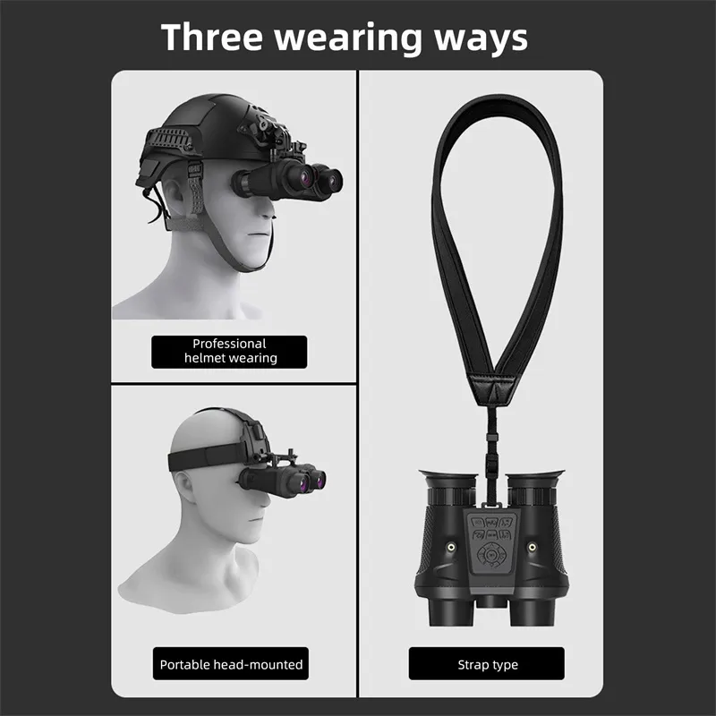 IPRee Head Mounted Night Vision Goggles 3D VR Digital Infrared Night Vision Binoculars 8064x3024 Photo & 3840x1080 Video Resolutions 150m Night Vision