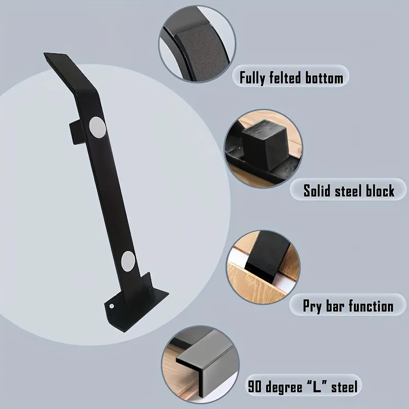 Cold Rolled Steel Pry Bar Flooring Installation Tool Chrome Vanadium Steel Pull Hook Gap Repair 90 Degree Design Felted Bottom Cold Rolled Steel Pry Bar Flooring Installation Tool Chrome Vanadium Steel Pull Hook Gap Repair 90 Degree Design Felted Bottom