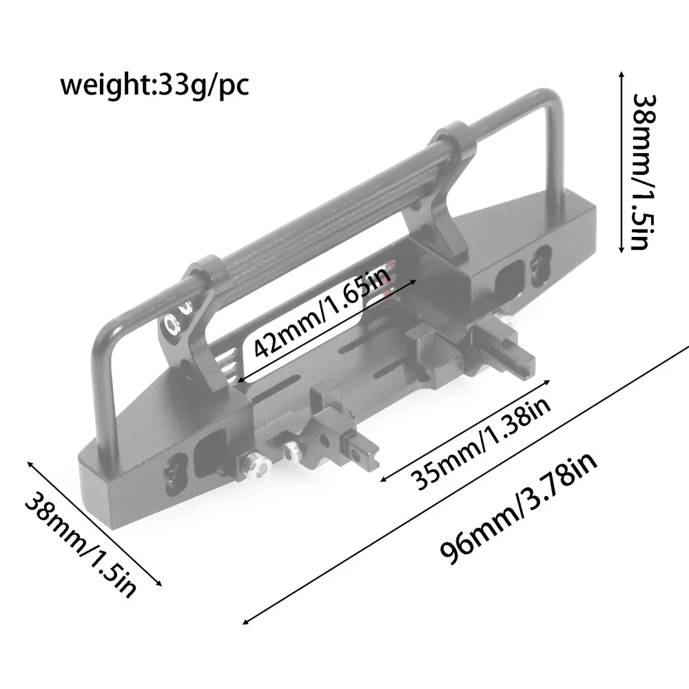 Upgraded Metal Front Rear Bumper for 1/18 RC Rock Crawler TRX4M Off-Road Climbing Truck Cars Vehicles Models Spare Parts