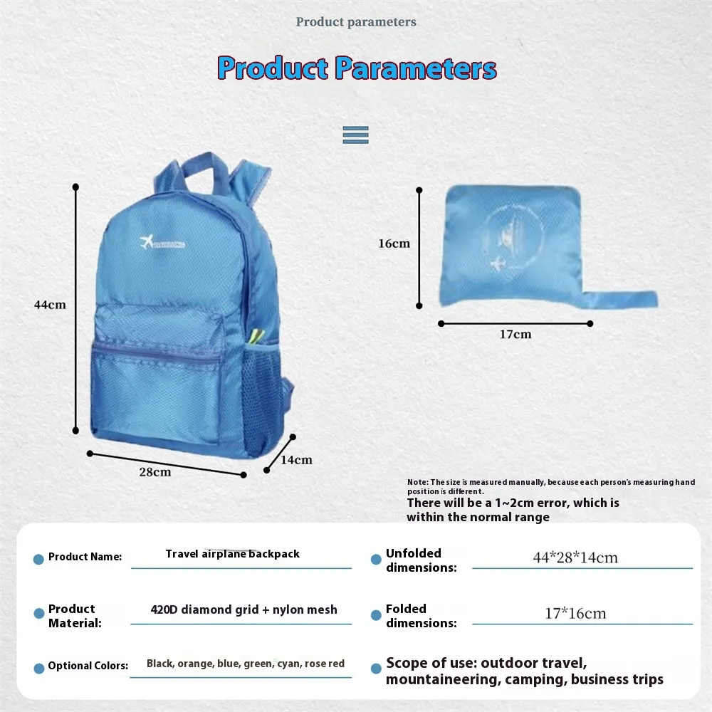 IPRee Lightweight Folding Climbing Bag Large-capacity Space Multipurpose Backpack Camping Waterproof Travel Camping Hiking