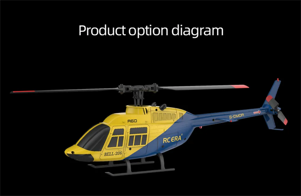RC ERA A60 Mini Bell-206 2.4G 4CH 6-Axis Gyro 1:42 Scale Optical Flow Localization Altitude Hold Flybarless RC Helicopter RTF RC ERA A60 Mini Bell-206 2.4G 4CH 6-Axis Gyro 1:42 Scale Optical Flow Localization Altitude Hold Flybarless RC Helicopter RTF