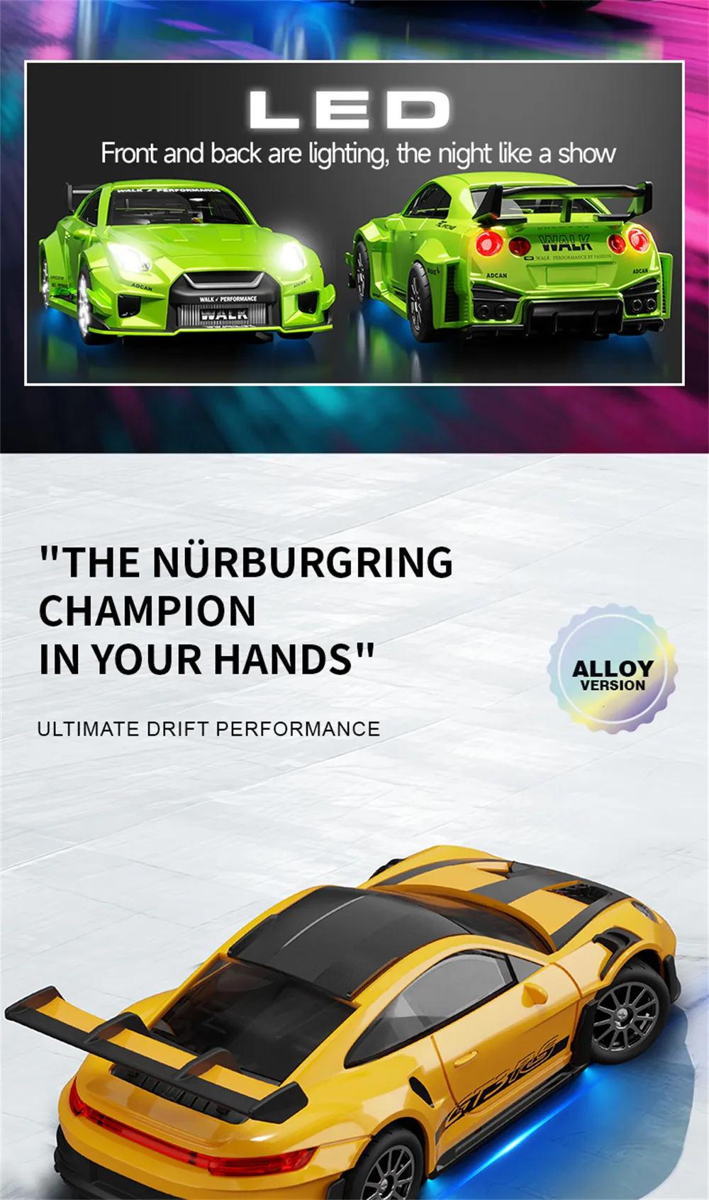 Hstar D43-02 RTR 1/43 2.4G 4WD Drift RC Car Gyro Mini Full Proportional Alloy Body Shell LED Light Remote Control High-Speed Motor On-Road Racing Vehicle Model Boys Gifts Toys Hstar D43-02 RTR 1/43 2.4G 4WD Drift RC Car Gyro Mini Full Proportional Alloy Body Shell LED Light Remote Control High-Speed Motor On-Road Racing Vehicle Model Boys Gifts Toys