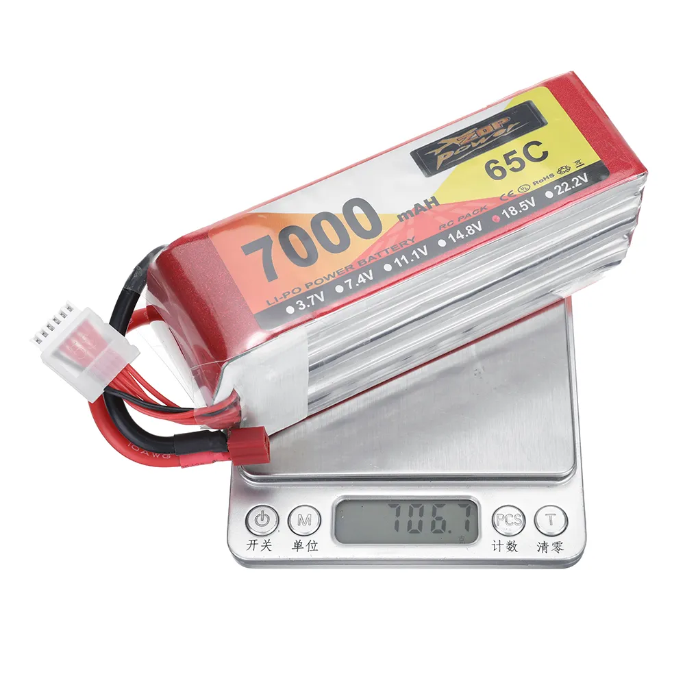 ZOP Power 18.5V 7000mAh 65C 5S LiPo Battery T Plug for RC Car ZOP Power 18.5V 7000mAh 65C 5S LiPo Battery T Plug for RC Car