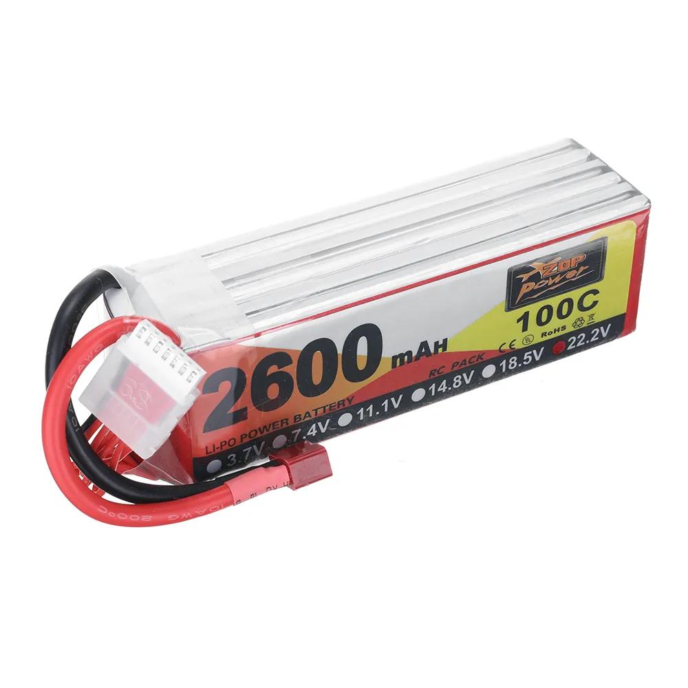 ZOP Power 22.2V 2600mAh 100C 6S LiPo Battery T Plug for RC Car ZOP Power 22.2V 2600mAh 100C 6S LiPo Battery T Plug for RC Car