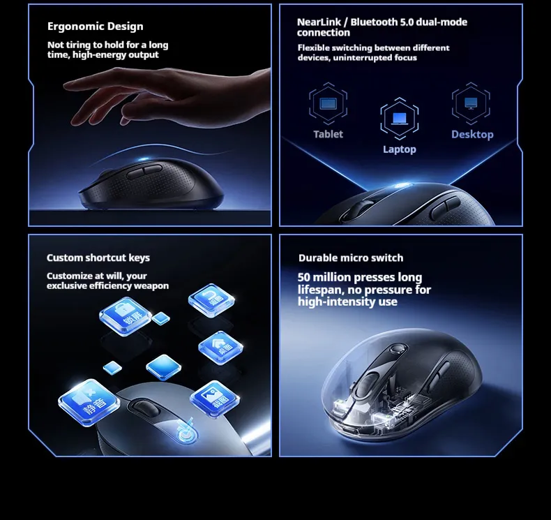 Baseus F02 Wireless Gaming Mouse PAW3311 2K NearLink bluetooth Dual Mode 12000 DPI Lightweight 80g Ergonomic Rechargeable Programmable Buttons Mice Baseus F02 Wireless Gaming Mouse PAW3311 2K NearLink bluetooth Dual Mode 12000 DPI Lightweight 80g Ergonomic Rechargeable Programmable Buttons Mice