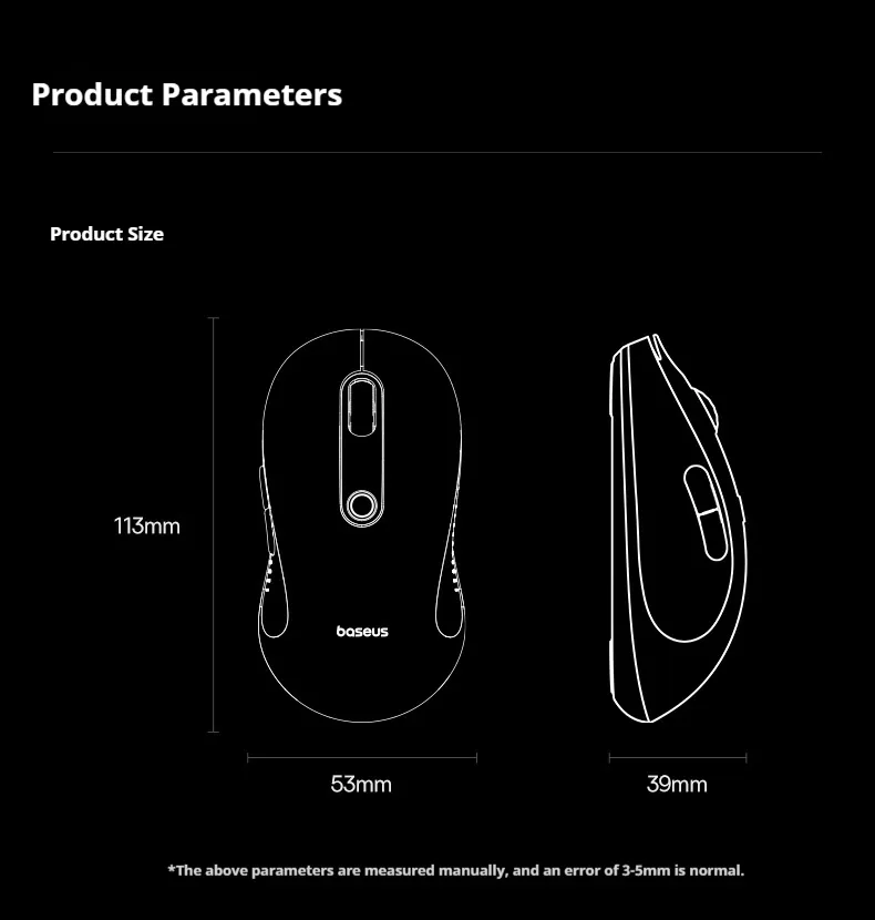 Baseus F02 Wireless Gaming Mouse PAW3311 2K NearLink bluetooth Dual Mode 12000 DPI Lightweight 80g Ergonomic Rechargeable Programmable Buttons Mice Baseus F02 Wireless Gaming Mouse PAW3311 2K NearLink bluetooth Dual Mode 12000 DPI Lightweight 80g Ergonomic Rechargeable Programmable Buttons Mice