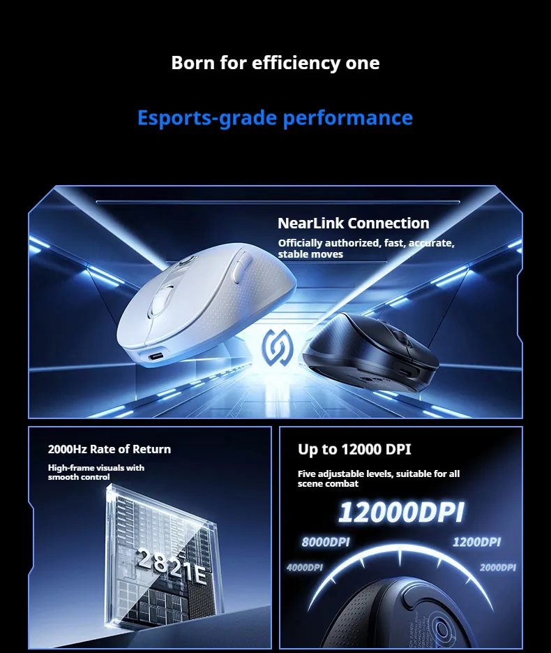 Baseus F02 Wireless Gaming Mouse PAW3311 2K NearLink bluetooth Dual Mode 12000 DPI Lightweight 80g Ergonomic Rechargeable Programmable Buttons Mice Baseus F02 Wireless Gaming Mouse PAW3311 2K NearLink bluetooth Dual Mode 12000 DPI Lightweight 80g Ergonomic Rechargeable Programmable Buttons Mice