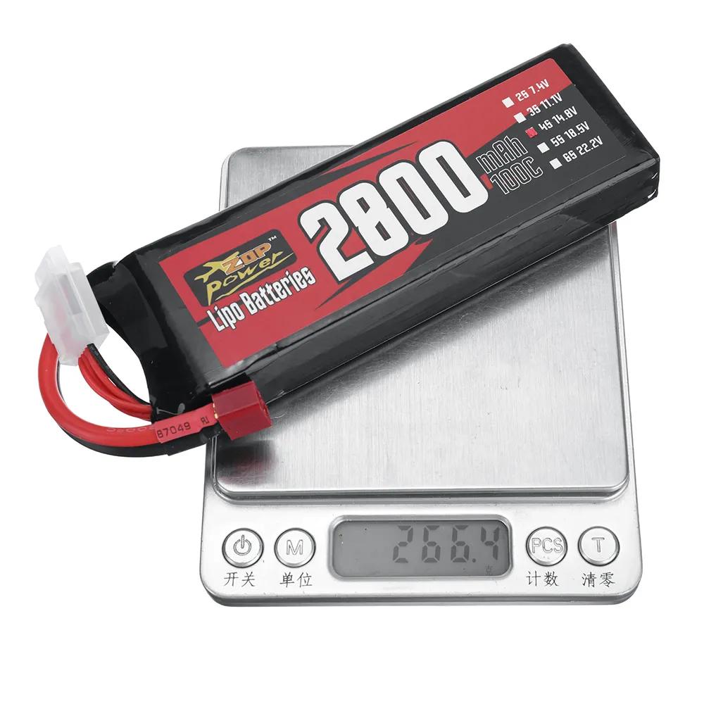 ZOP Power 14.8V 2800mAh 100C 4S LiPo Battery T Plug for RC Car