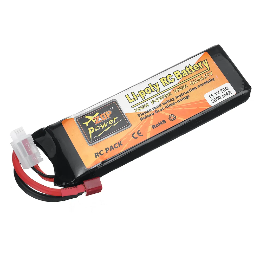 ZOP Power 11.1V 3000mAh 70C 3S LiPo Battery T Plug for RC Car ZOP Power 11.1V 3000mAh 70C 3S LiPo Battery T Plug for RC Car