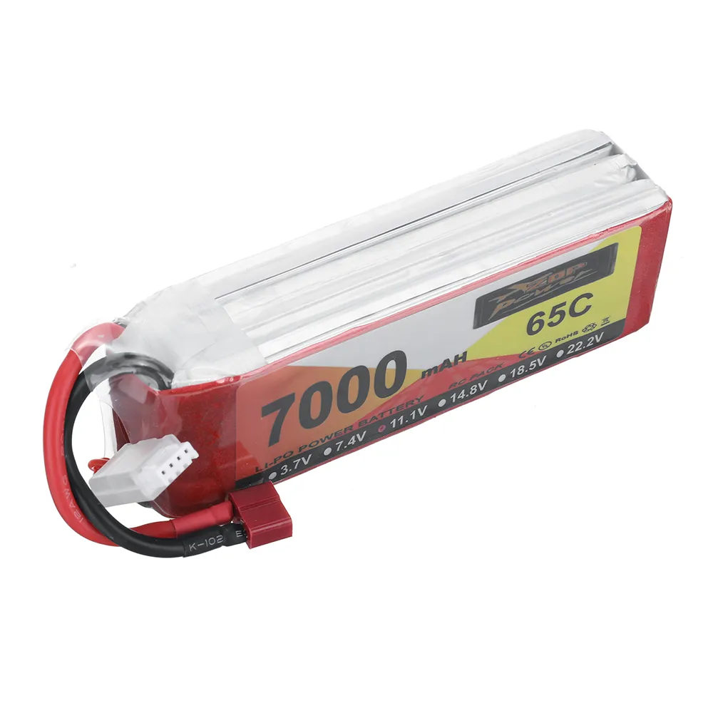 ZOP Power 11.1V 7000mAh 65C 3S LiPo Battery T Plug for RC Car ZOP Power 11.1V 7000mAh 65C 3S LiPo Battery T Plug for RC Car