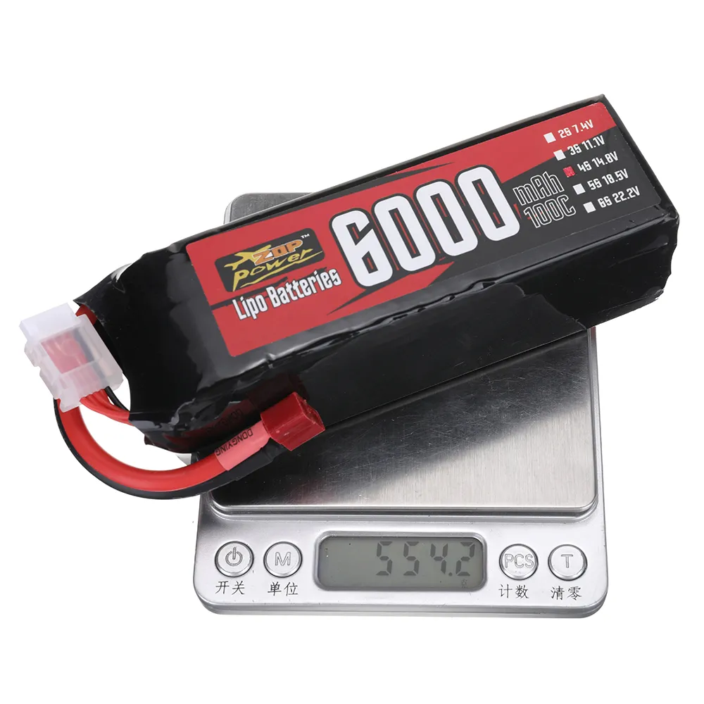 ZOP Power 14.8V 6000mAh 100C 4S LiPo Battery T Plug for RC Car ZOP Power 14.8V 6000mAh 100C 4S LiPo Battery T Plug for RC Car
