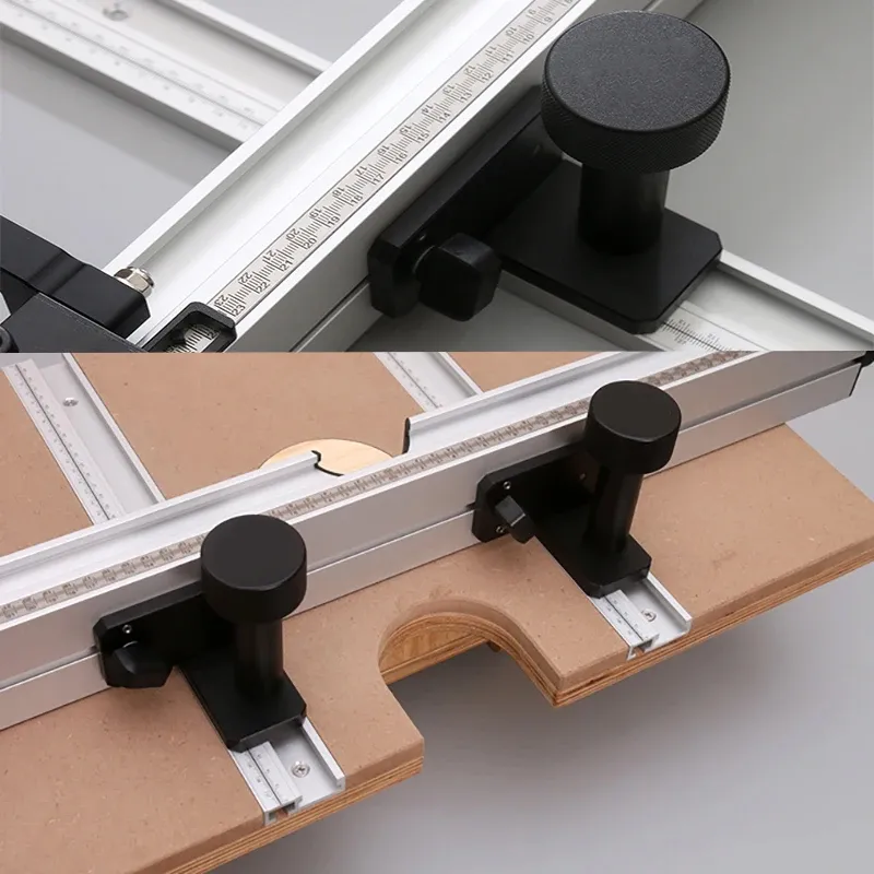 ENJOYWOOD Drill Press Table Fence Aluminum Alloy 715mm 920mm Dust Collection Efficient Woodworking Positioning Tool