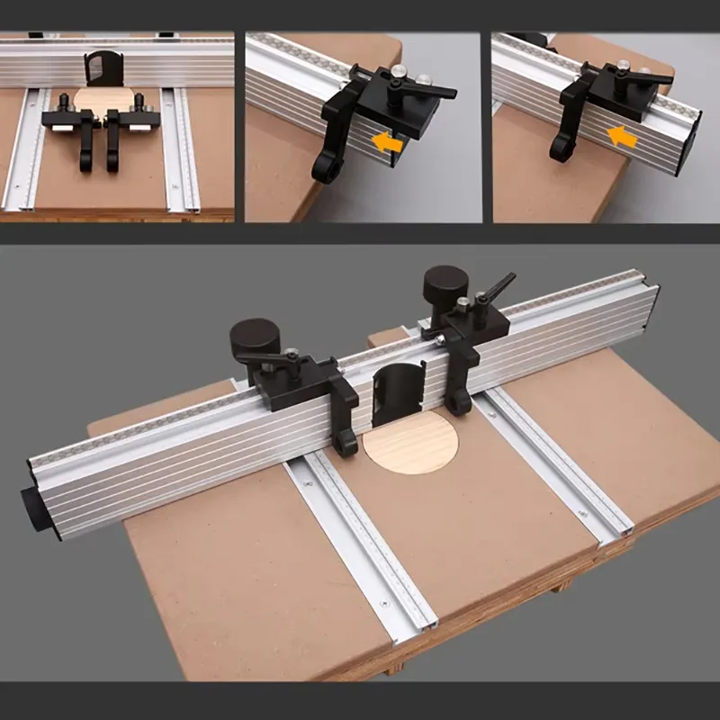 ENJOYWOOD Drill Press Table Fence Aluminum Alloy 715mm 920mm Dust Collection Efficient Woodworking Positioning Tool