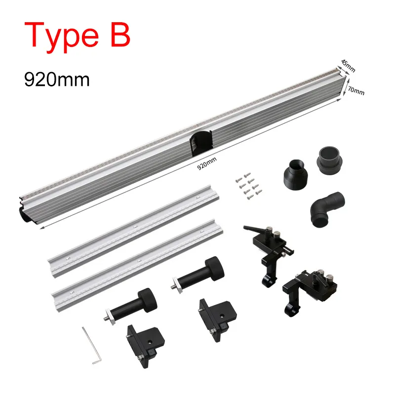 ENJOYWOOD Drill Press Table Fence Aluminum Alloy 715mm 920mm Dust Collection Efficient Woodworking Positioning Tool