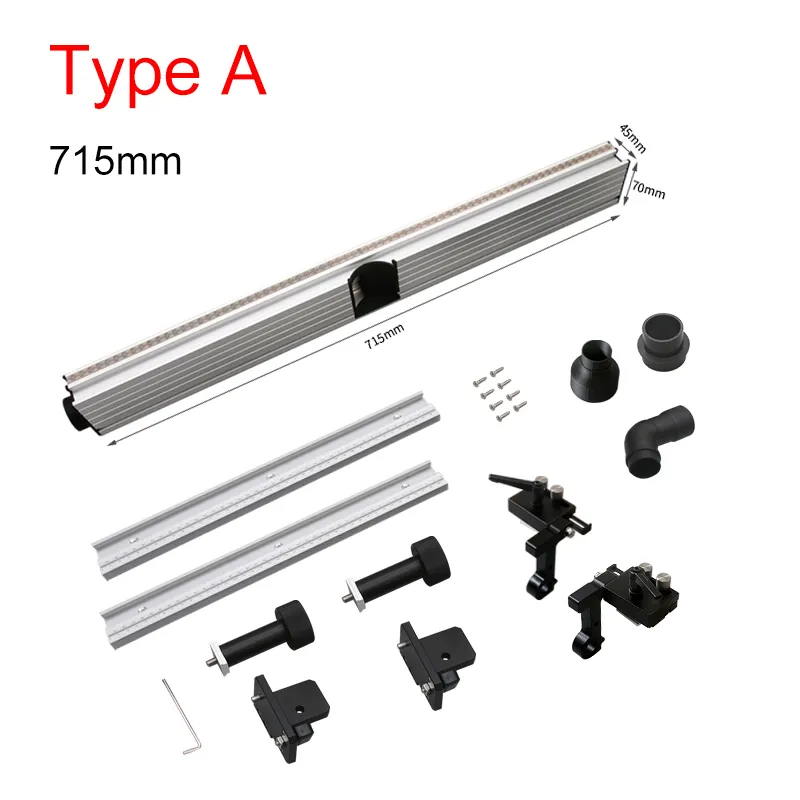 ENJOYWOOD Drill Press Table Fence Aluminum Alloy 715mm 920mm Dust Collection Efficient Woodworking Positioning Tool