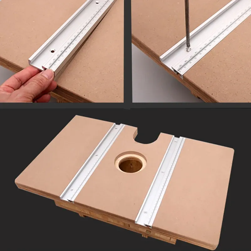 ENJOYWOOD Drill Press Table Fence Aluminum Alloy 715mm 920mm Dust Collection Efficient Woodworking Positioning Tool