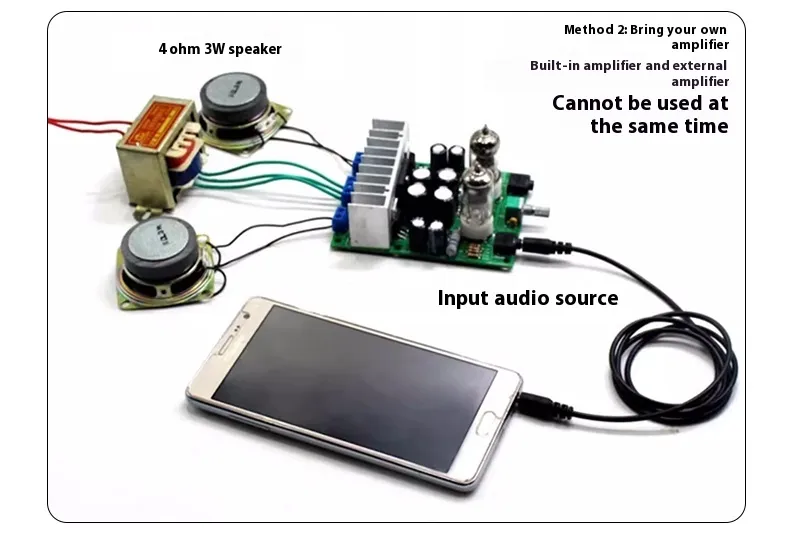 HIFI 6J1 Tube Amplifier DIY Kit Clear Acrylic Case High Fidelity Sound 105dB SNR Dual 12V Power Support MP3 Smartphone Tablet Computer