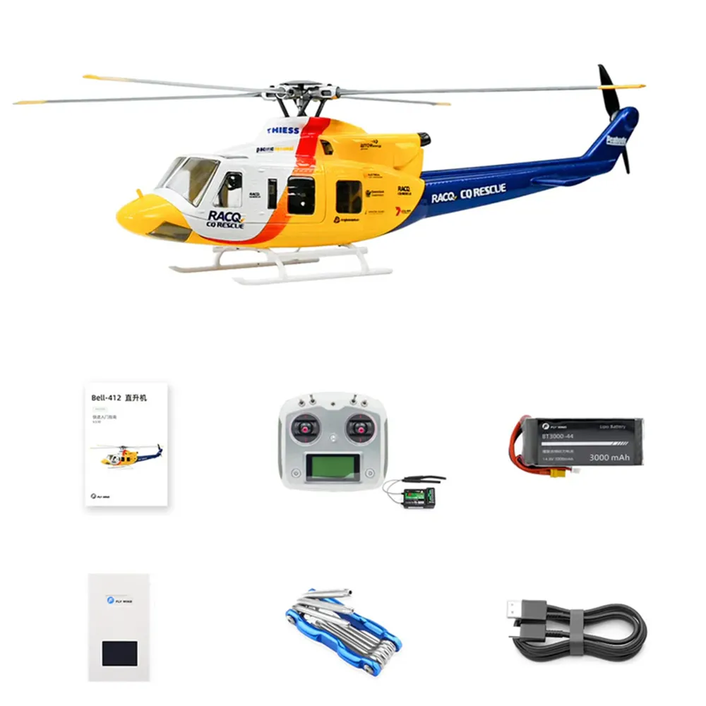 FLY WING Bell-412 V4 470 Class 2.4G 6CH Brushless Motor Military Rescue RC Helicopter RTF FLY WING Bell-412 V4 470 Class 2.4G 6CH Brushless Motor Military Rescue RC Helicopter RTF
