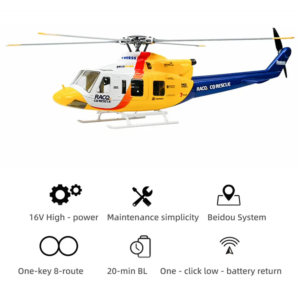 FLY WING Bell-412 V4 470 Class 2.4G 6CH Brushless Motor Military Rescue RC Helicopter RTF FLY WING Bell-412 V4 470 Class 2.4G 6CH Brushless Motor Military Rescue RC Helicopter RTF