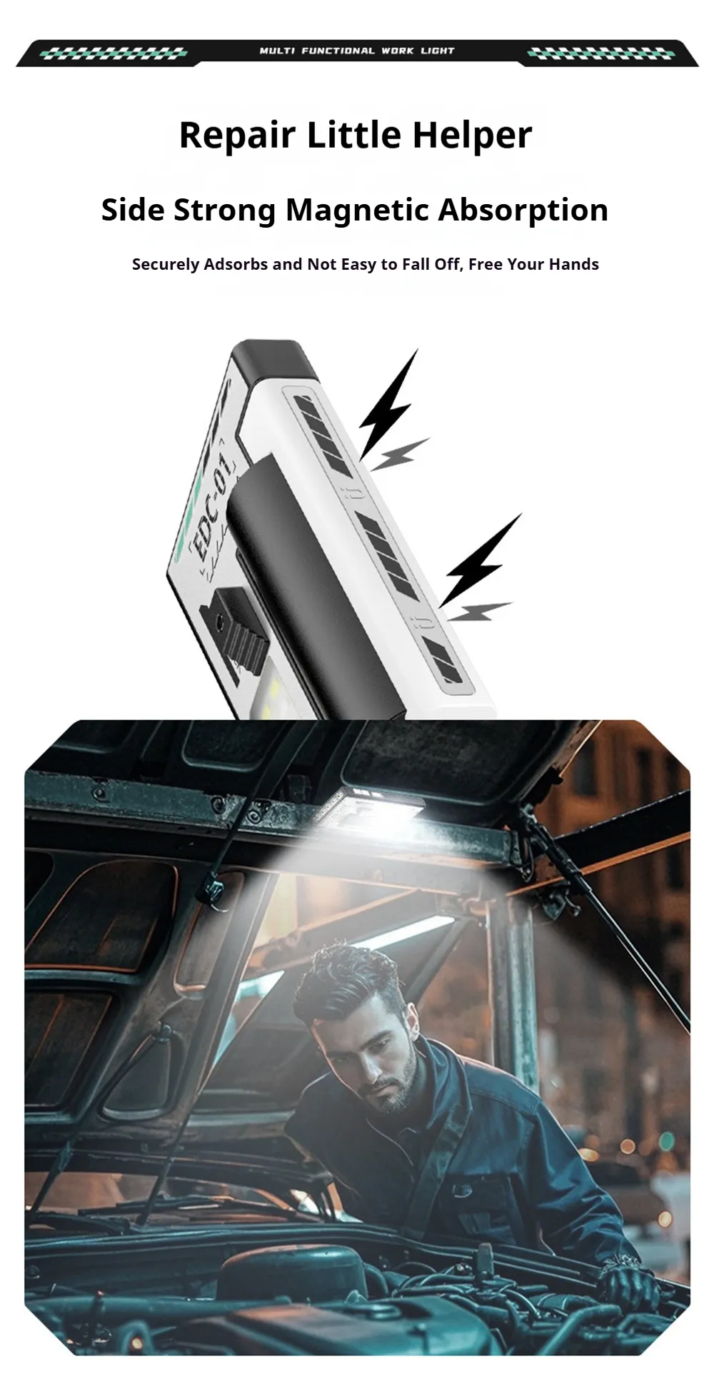 5-LED Magnetic Portable Flashlight With 21700 Battery USB Rechargeable with Digital Display, Red & Blue Warning Lights, Outdoor EDC Work Inspection Lamp 5-LED Magnetic Portable Flashlight With 21700 Battery USB Rechargeable with Digital Display, Red & Blue Warning Lights, Outdoor EDC Work Inspection Lamp
