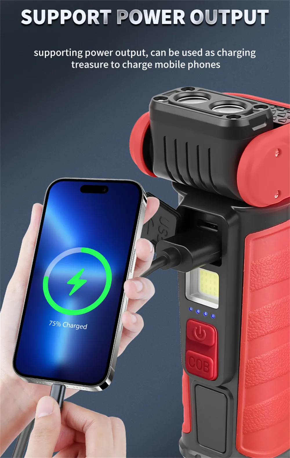 Mini Convenient Rotating Flashlight 6 Modes Adjustable Portable Emergency COB Floodlight Magnetic Work Light For Camping Fishing Mini Convenient Rotating Flashlight 6 Modes Adjustable Portable Emergency COB Floodlight Magnetic Work Light For Camping Fishing