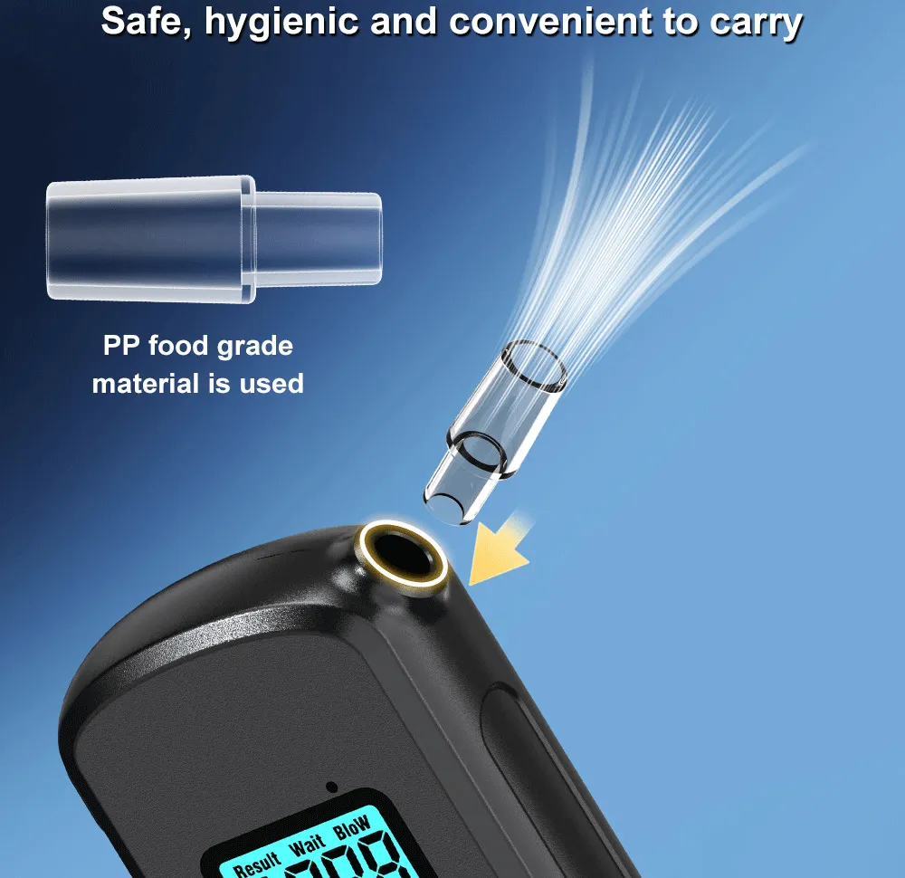 Portable Car Breathalyzer High-Accuracy LCD Digital Display Personal Alcohol Tester