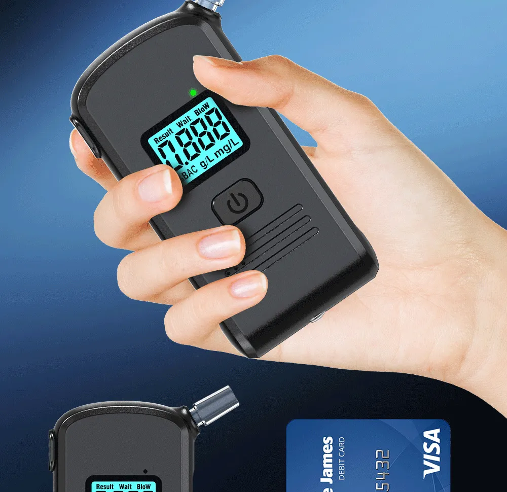 Portable Car Breathalyzer High-Accuracy LCD Digital Display Personal Alcohol Tester