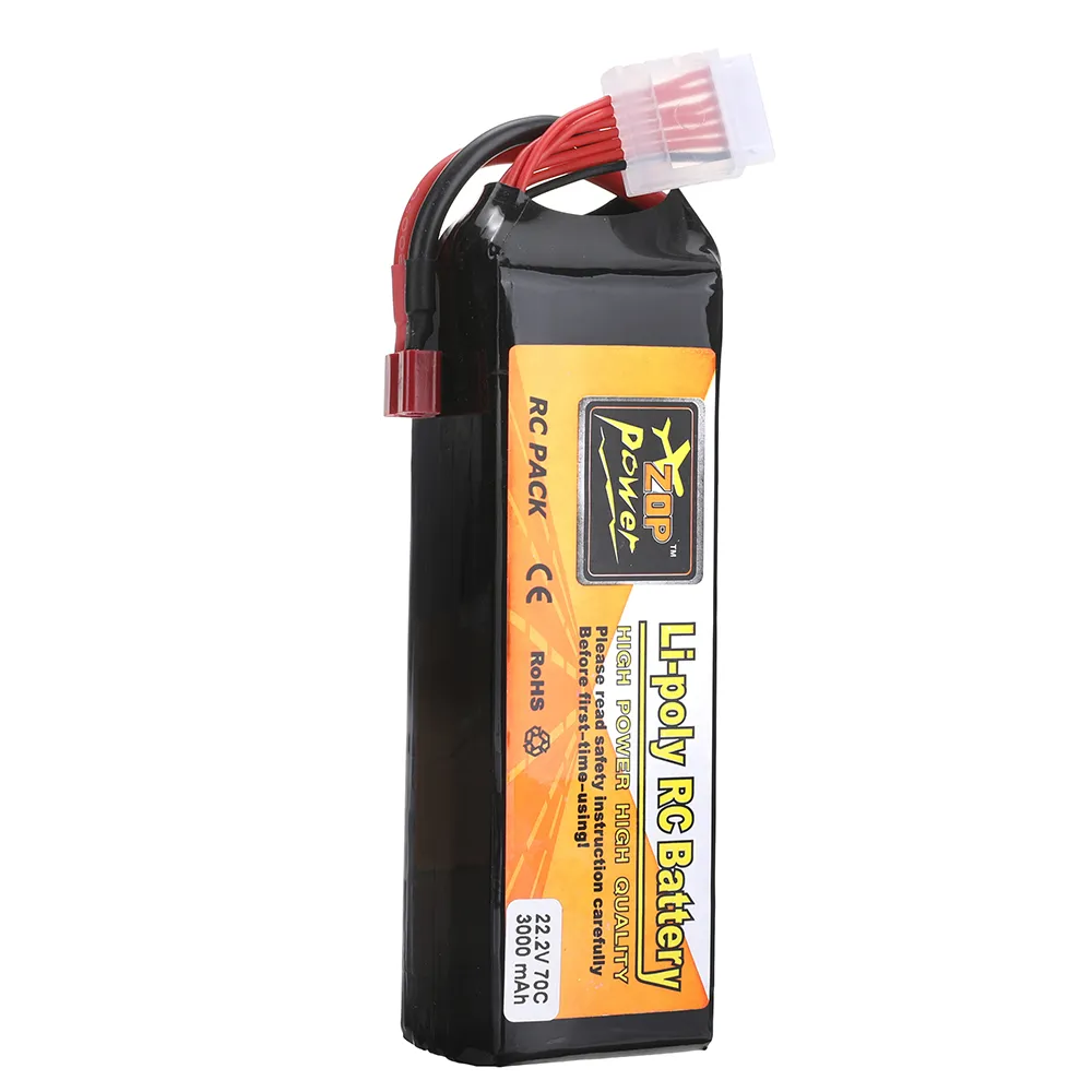 ZOP Power 22.2V 3000mAh 70C 6S LiPo Battery T Plug for RC Car ZOP Power 22.2V 3000mAh 70C 6S LiPo Battery T Plug for RC Car